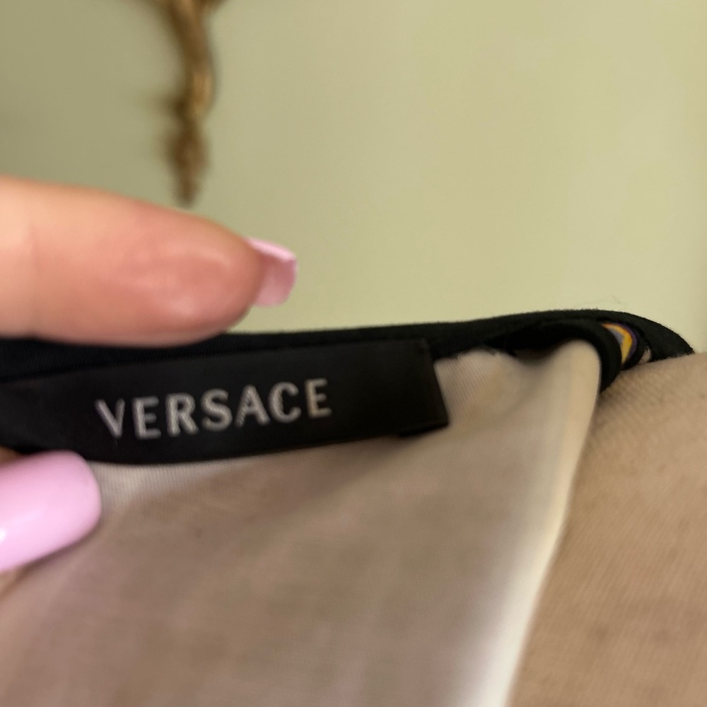 Versace Blue and Gold Sheath Midi Dress Cocktail - Picture 6 of 7